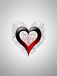 Heart outline tattoo, Minimalist heart outline, saying more with less, symbol of love's simplicity. , tattoo color art, clean white background