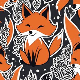 Funky Fox sticker- Fox Trot Fever, , sticker vector art, minimalist design