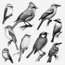 pencil drawings of birds and animals  minimal rough sketch scribbles,doodles,black and white