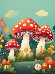 Cute Mushroom Wallpapers - Mushrooms in cheerful designs  ,mobile iphone background wallpaper