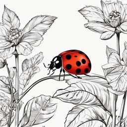 Ladybug clipart - ladybug with a magnifying glass observing nature  