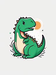 Dinosaur Stick and Poke Tattoo - Embrace DIY charm with a stick and poke tattoo featuring a dinosaur.  simple vector color tattoo,minimal,white background