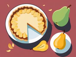 Pear Pie Slice Clipart - A slice of freshly baked pear pie.  color vector clipart, minimal style