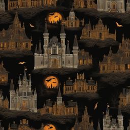 Haunted Castle Halloween Wallpaper intricate details, patterns, wallpaper photo