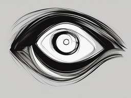 drawing of a monkey eye  minimal rough sketch scribbles,doodles,black and white