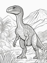 Dinosaur Coloring Pages - Oviraptor Guarding Eggs  simple coloring pages