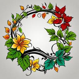 vine and branches tattoo  simple vector color tattoo