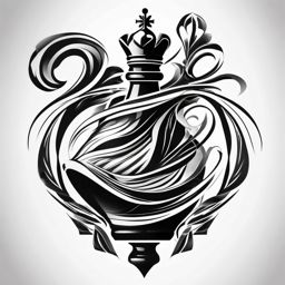 Bishop chess tattoo: Elegance in movement, representing the diagonal power on the board.  black white tattoo, white background