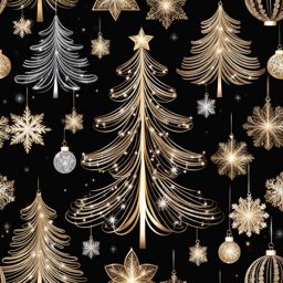 christmas tree clipart - adorned with sparkling ornaments. 