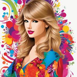 Taylor Swift clipart - Taylor Swift in a colorful outfit  