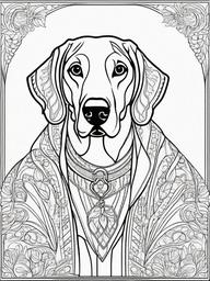 Hound Dog Coloring Pages - Classic Breed with a Unique Look  minimal black outline printable sheet, coloring page