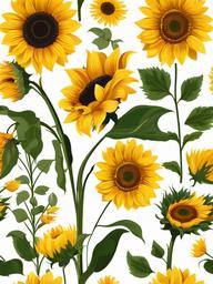 flower clipart - one sunflower  vector art