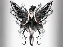 gothic fairy tattoo designs  simple color tattoo,white background