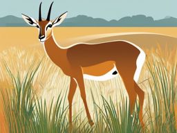 Gazelle Clip Art - Graceful gazelle on the savanna,  color vector clipart, minimal style