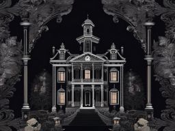 Dark Aesthetic Wallpaper - Haunted Mansion Under Moonlight  intricate patterns, splash art, wallpaper art