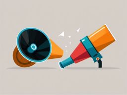 Megaphone and Loudspeaker Icon - Megaphone and loudspeaker icon for announcements,  color vector clipart, minimal style