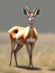 Gazelle cartoon - graceful, fast antelope with slender legs  