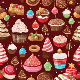 Happy Holidays clipart - holiday treats and sweets on a table  