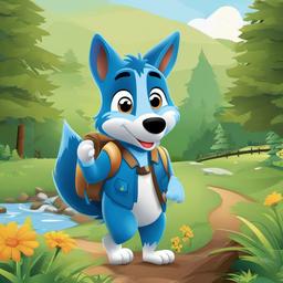 Bluey clipart - Bluey exploring the outdoors  vector clipart