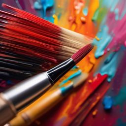 Artist discovers paintbrush that brings their paintings to life. hyperrealistic, intricately detailed, color depth,splash art, concept art, mid shot, sharp focus, dramatic, 2/3 face angle, side light, colorful background