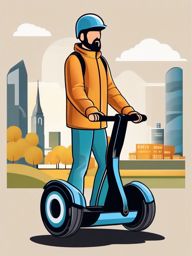 Segway Clipart - A Segway personal transporter for city tours.  color vector clipart, minimal style