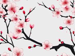 Japanese Cherry Blossom Tattoo Small - Small cherry blossom tattoo in Japanese style.  simple color tattoo,white background,minimal