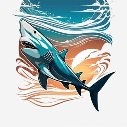 Galapagos Shark tattoo,A Galapagos Shark cruising through the Pacific, symbolizing the beauty of remote seas.  color tattoo style, minimalist, white background