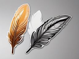 Feather Sticker - Intricate feather illustration, ,vector color sticker art,minimal