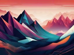 Mountain Wallpaper - Digital Mountain Range in a Futuristic Landscape  intricate patterns, splash art, wallpaper art