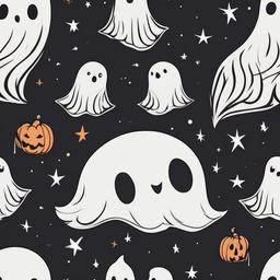 Cute Little Ghost Tattoo-Endearing spookiness, charming and lighthearted connection to the supernatural.  simple vector color tattoo