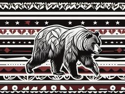grizzly bear tattoo  simple vector color tattoo