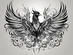 phoenix tattoo design black and white 