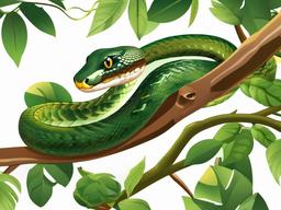 Snake clipart - snake coiled around a branch  