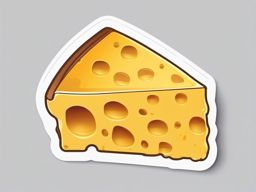 Cheese Sticker - Dairy delight, ,vector color sticker art,minimal
