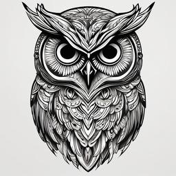 Best Owl Tattoo Designs - Find the best representation of owl charm with top-notch owl tattoo designs.  simple color tattoo,vector style,white background