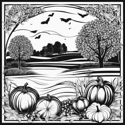 fall clipart black and white 