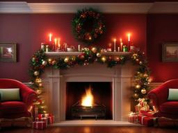 Wallpaper Christmas Fireplace  