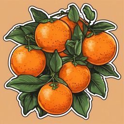 Clementine Sticker - Citrusy and sweet, a clementine-colored burst of freshness, , sticker vector art, minimalist design