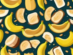 Banana and Peanut Butter Clipart - Slices of banana with peanut butter dip.  color vector clipart, minimal style