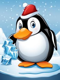 penguin on ice clipart 