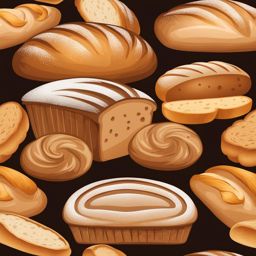 bread clipart - a freshly baked loaf of bread, its warm aroma filling a bustling bakery 