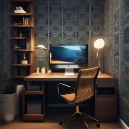 Modern Workspace Wallpaper for Computer intricate details, patterns, wallpaper photo