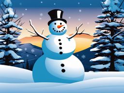 snowman clipart - adorning a snowy winter landscape. 