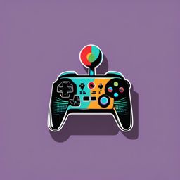 Gaming console and joystick sticker- Retro gaming, , sticker vector art, minimalist design