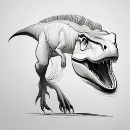 drawing of a Megalosaurus dinosaur  minimal rough sketch scribbles,doodles,black and white