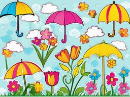 April clipart - April showers bringing May flowers  