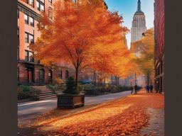 Fall Background Wallpaper - Autumn Charm in the Heart of New York  wallpaper style, intricate details, patterns, splash art, light colors