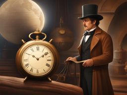 time traveler's journey - illustrate a time traveler navigating through different eras of history. 