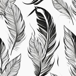 Feather Native American Tattoo - Feather with Native American influence.  simple vector tattoo,minimalist,white background