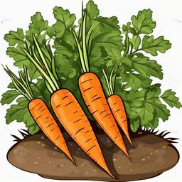 Carrot clipart - carrot in a garden  vector clipart